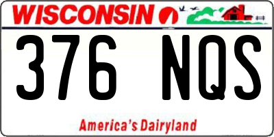 WI license plate 376NQS