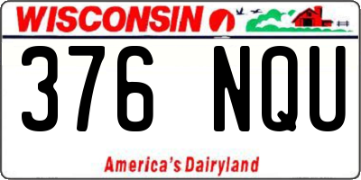 WI license plate 376NQU