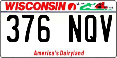 WI license plate 376NQV