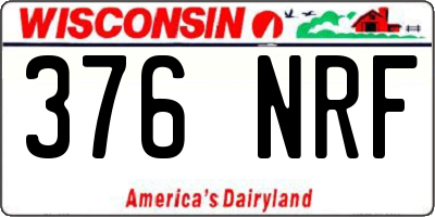 WI license plate 376NRF