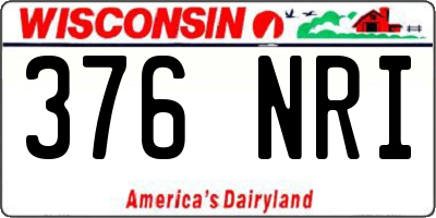 WI license plate 376NRI