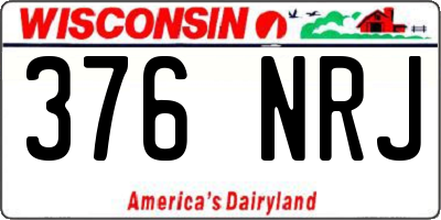 WI license plate 376NRJ