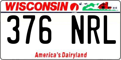 WI license plate 376NRL