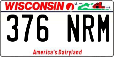 WI license plate 376NRM