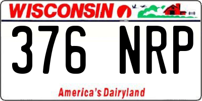 WI license plate 376NRP