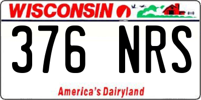 WI license plate 376NRS