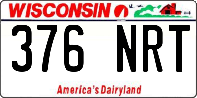 WI license plate 376NRT