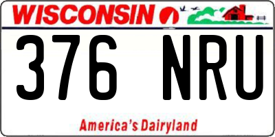 WI license plate 376NRU
