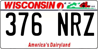 WI license plate 376NRZ