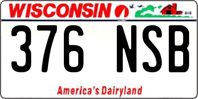 WI license plate 376NSB