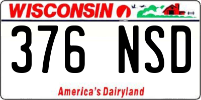 WI license plate 376NSD
