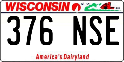 WI license plate 376NSE
