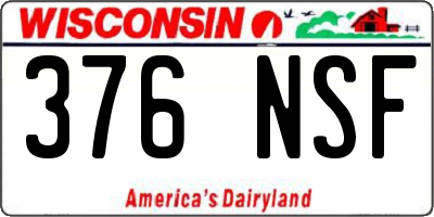 WI license plate 376NSF