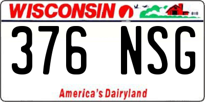WI license plate 376NSG