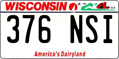 WI license plate 376NSI