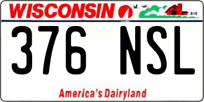 WI license plate 376NSL