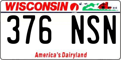WI license plate 376NSN