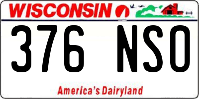 WI license plate 376NSO