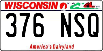 WI license plate 376NSQ