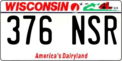 WI license plate 376NSR