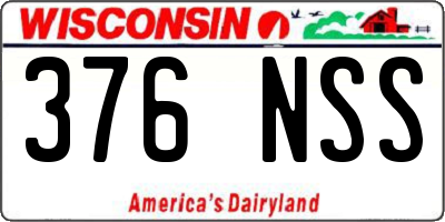 WI license plate 376NSS
