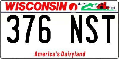 WI license plate 376NST