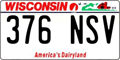WI license plate 376NSV