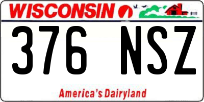 WI license plate 376NSZ
