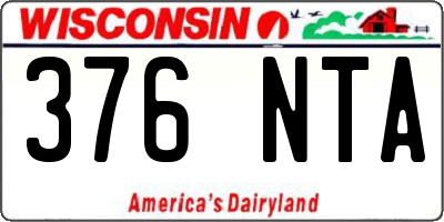 WI license plate 376NTA