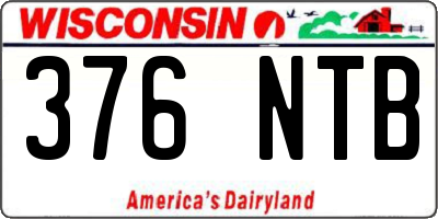 WI license plate 376NTB