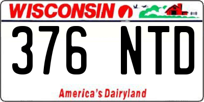 WI license plate 376NTD