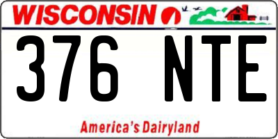 WI license plate 376NTE