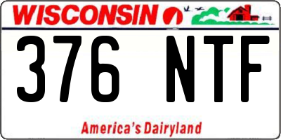 WI license plate 376NTF