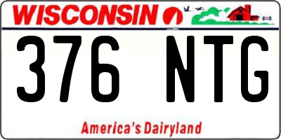 WI license plate 376NTG