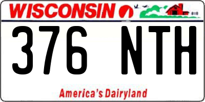 WI license plate 376NTH