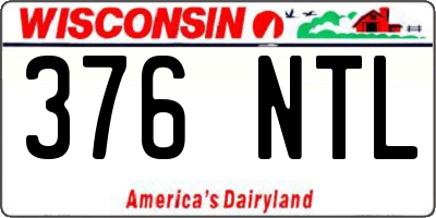 WI license plate 376NTL