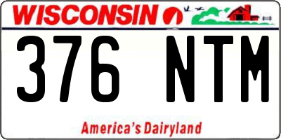 WI license plate 376NTM