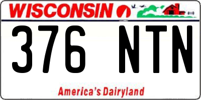WI license plate 376NTN