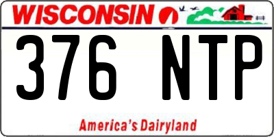 WI license plate 376NTP
