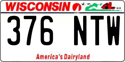 WI license plate 376NTW