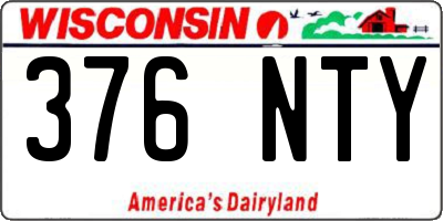 WI license plate 376NTY