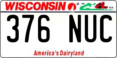 WI license plate 376NUC