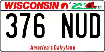 WI license plate 376NUD