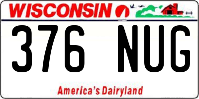 WI license plate 376NUG