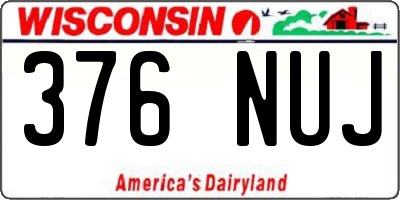 WI license plate 376NUJ