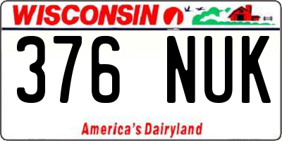 WI license plate 376NUK