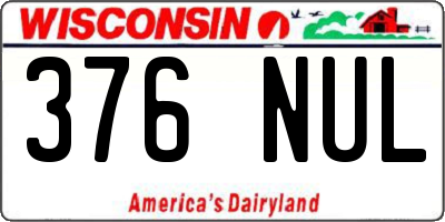 WI license plate 376NUL