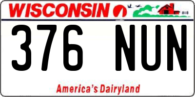 WI license plate 376NUN