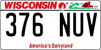 WI license plate 376NUV