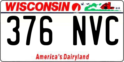 WI license plate 376NVC